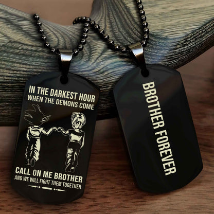 Sport Bike Customizable engraved black dog tag double sided gift from brother, brother forevers