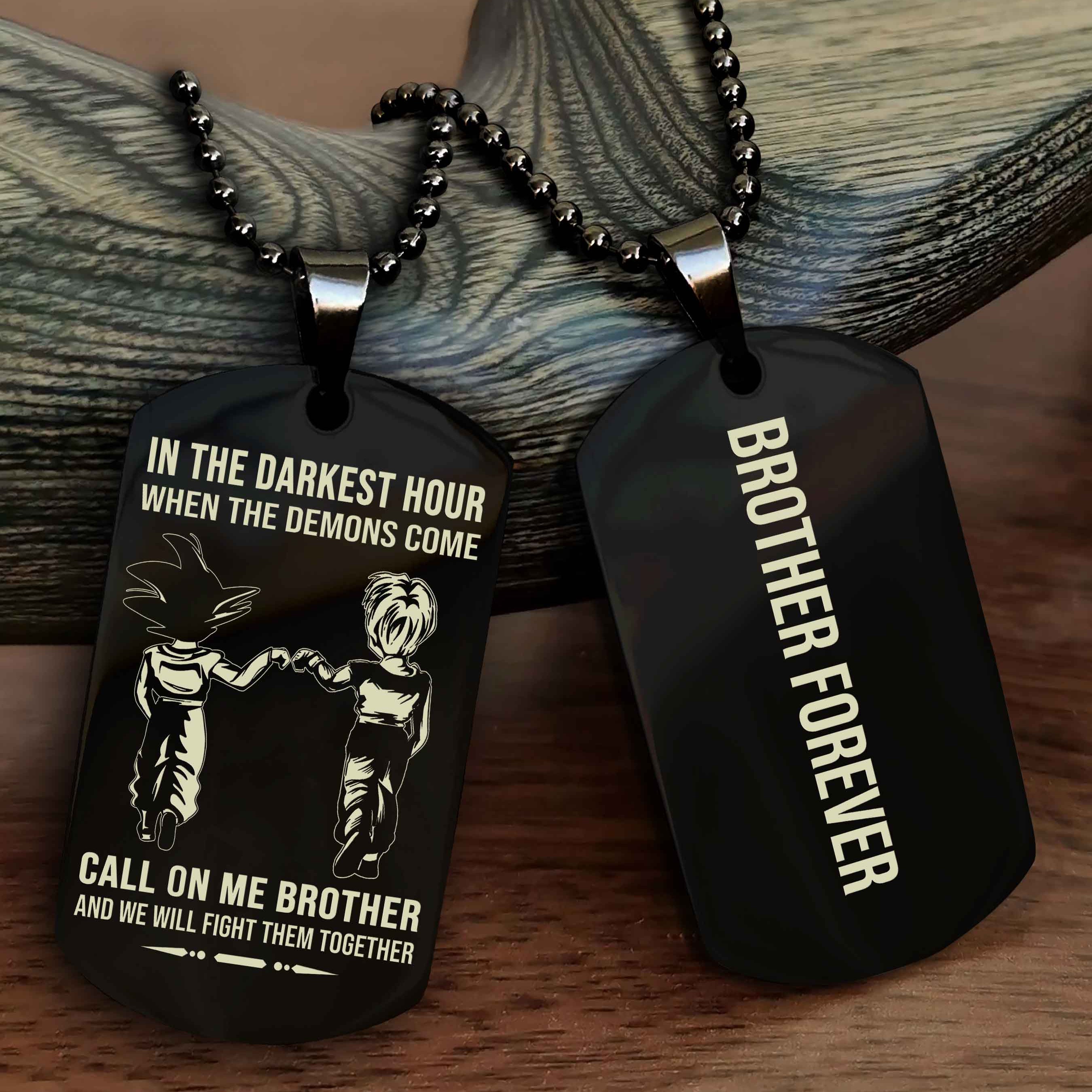 Cowboy Customizable engraved black dog tag double sided gift from brother, brother forevers