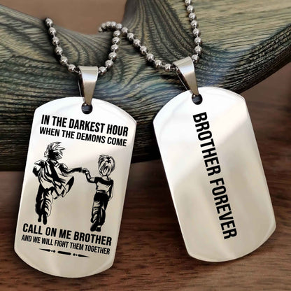 Sport Bike Customizable engraved black dog tag double sided gift from brother, brother forevers