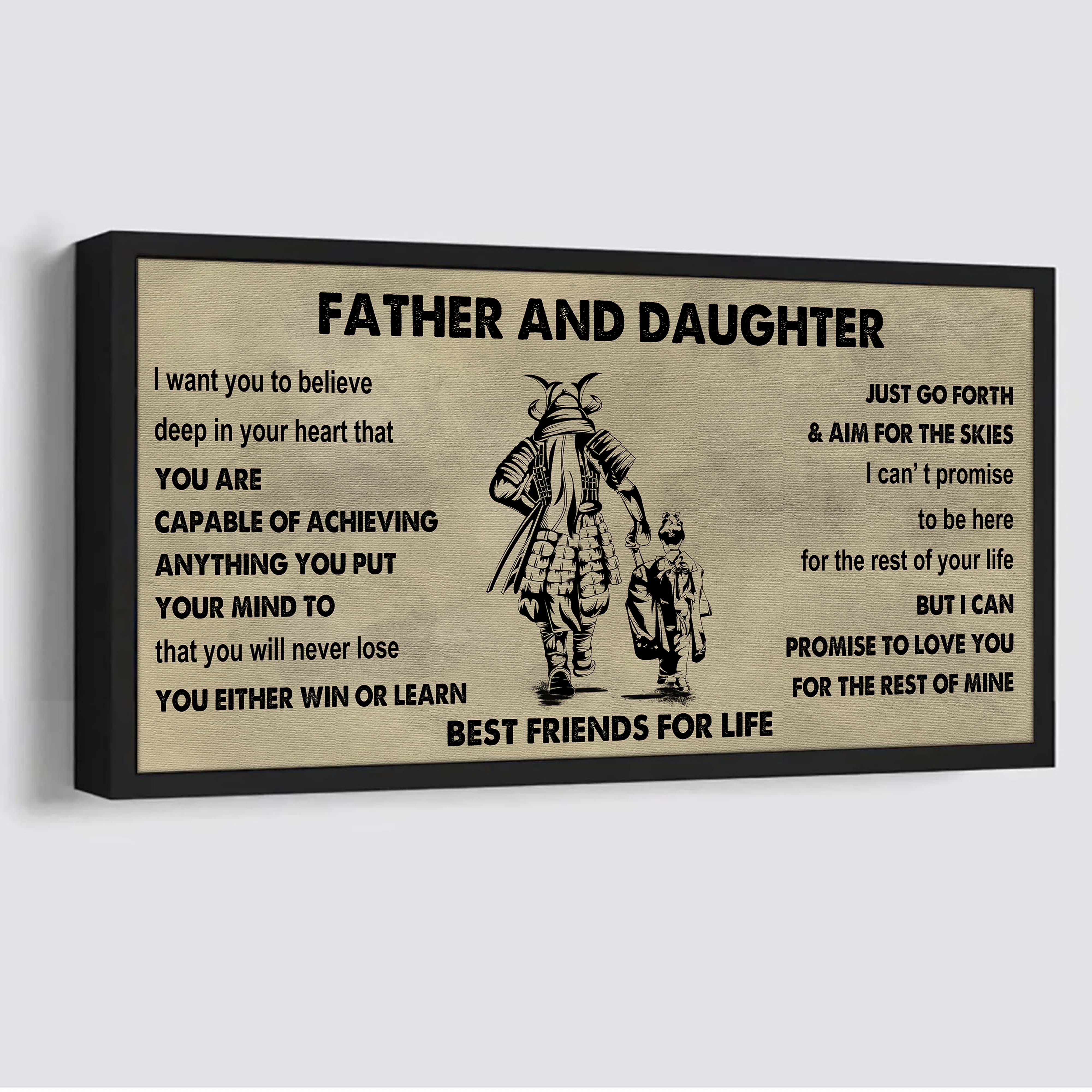 Biker Father And Daughter Best Friends For Life - Ver 2 You Will Never Lose Poster Canvas Gift For Daughter From Father