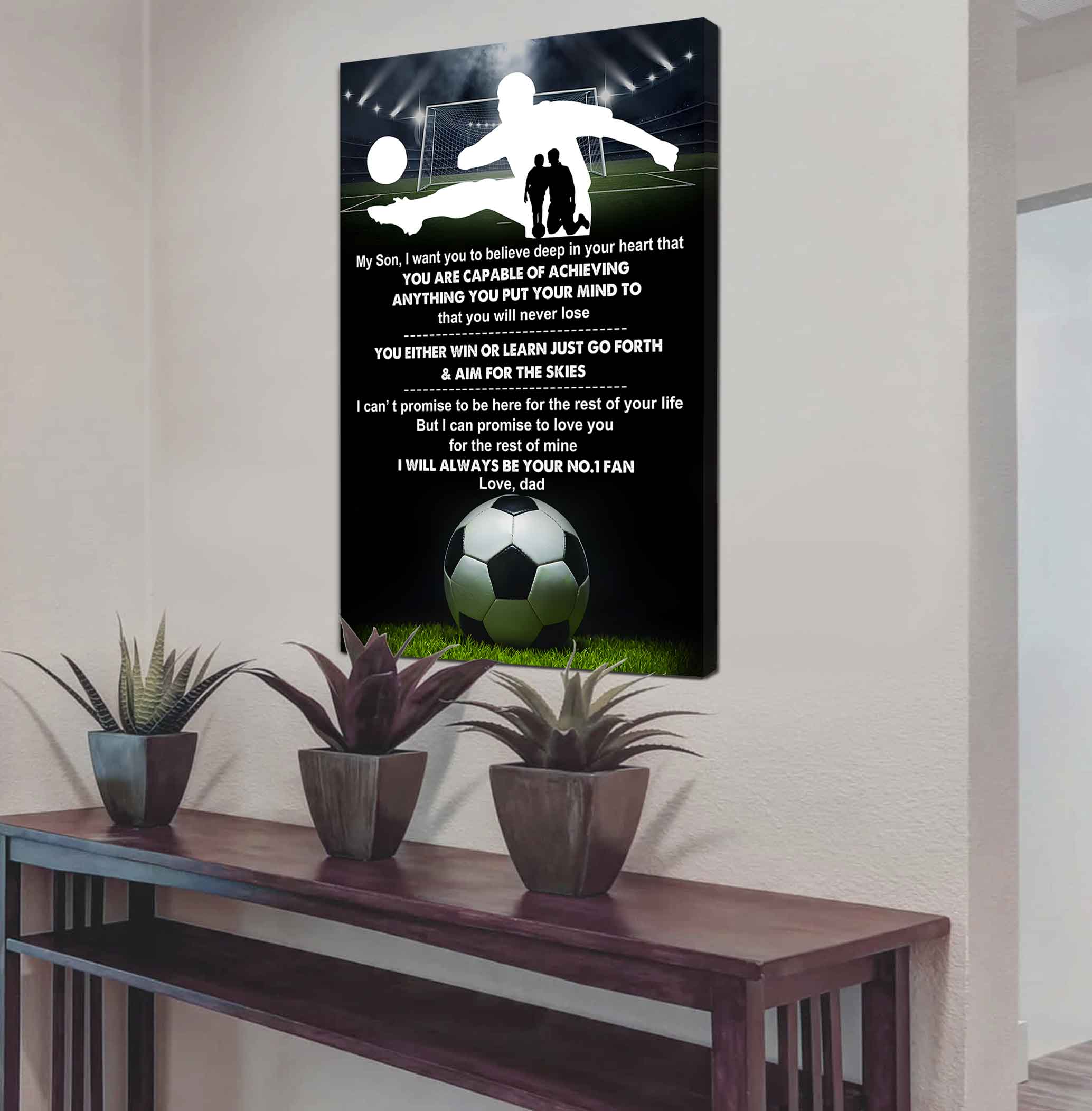 Sport Poster Canvas Dad To Son - You Will Never Lose You Either Win Or Learn I Will Always Your No 1 Fan