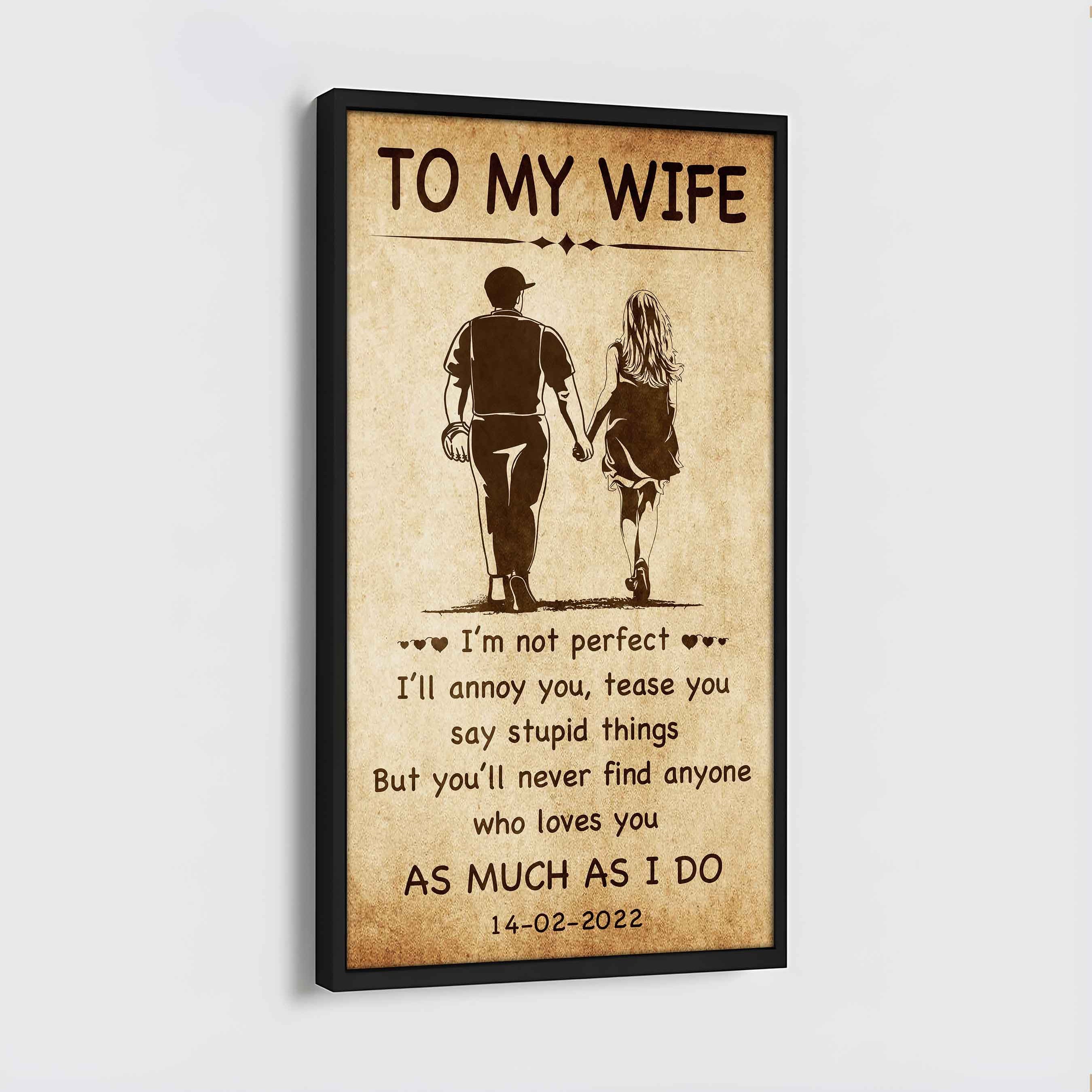 Biker Poster Canvas To My Wife - I Am Not Perfect