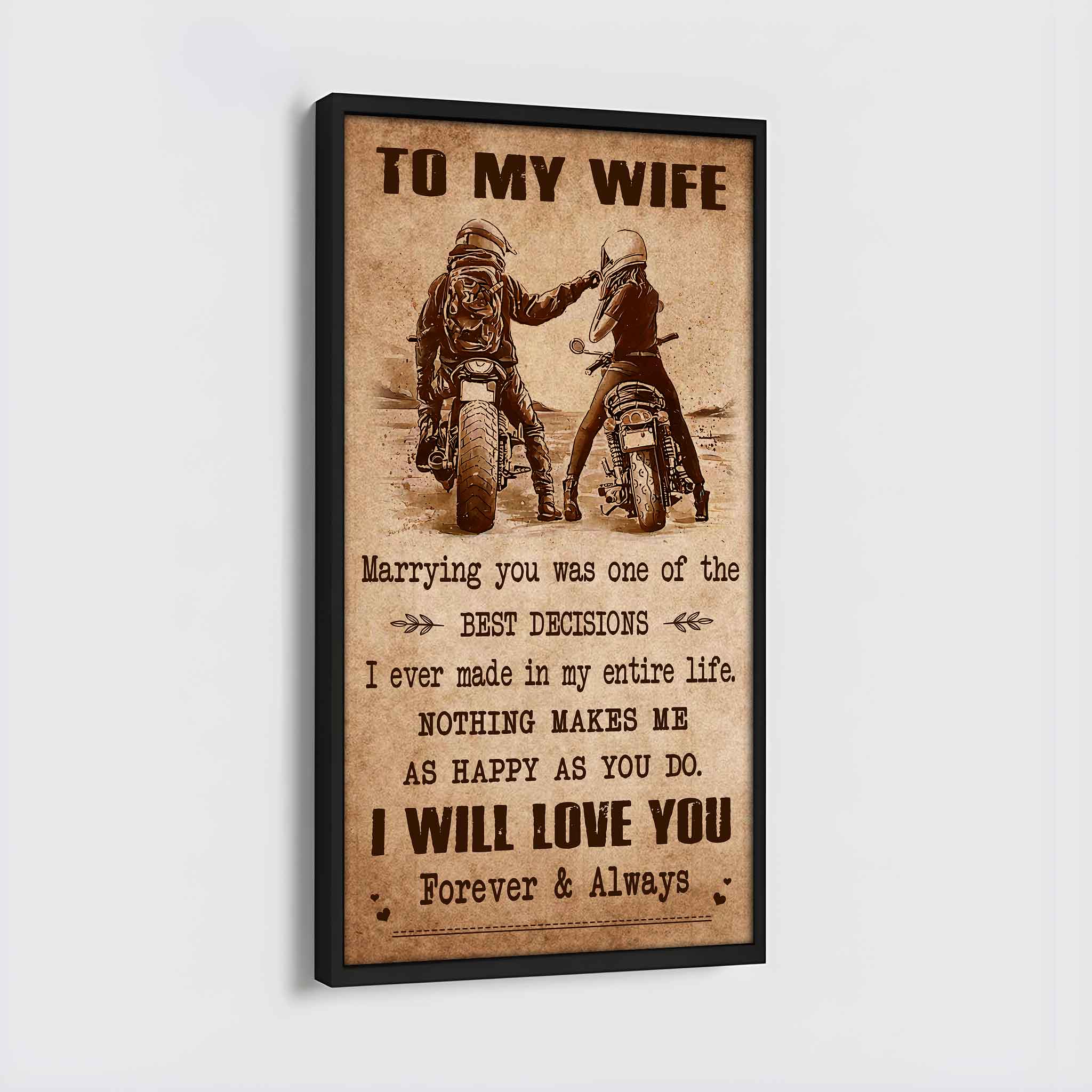 Samurai Poster Canvas To My Wife Marrying You Was One Of The Best Decisions - I Will Love You Forever And Always Gift For Your Wife