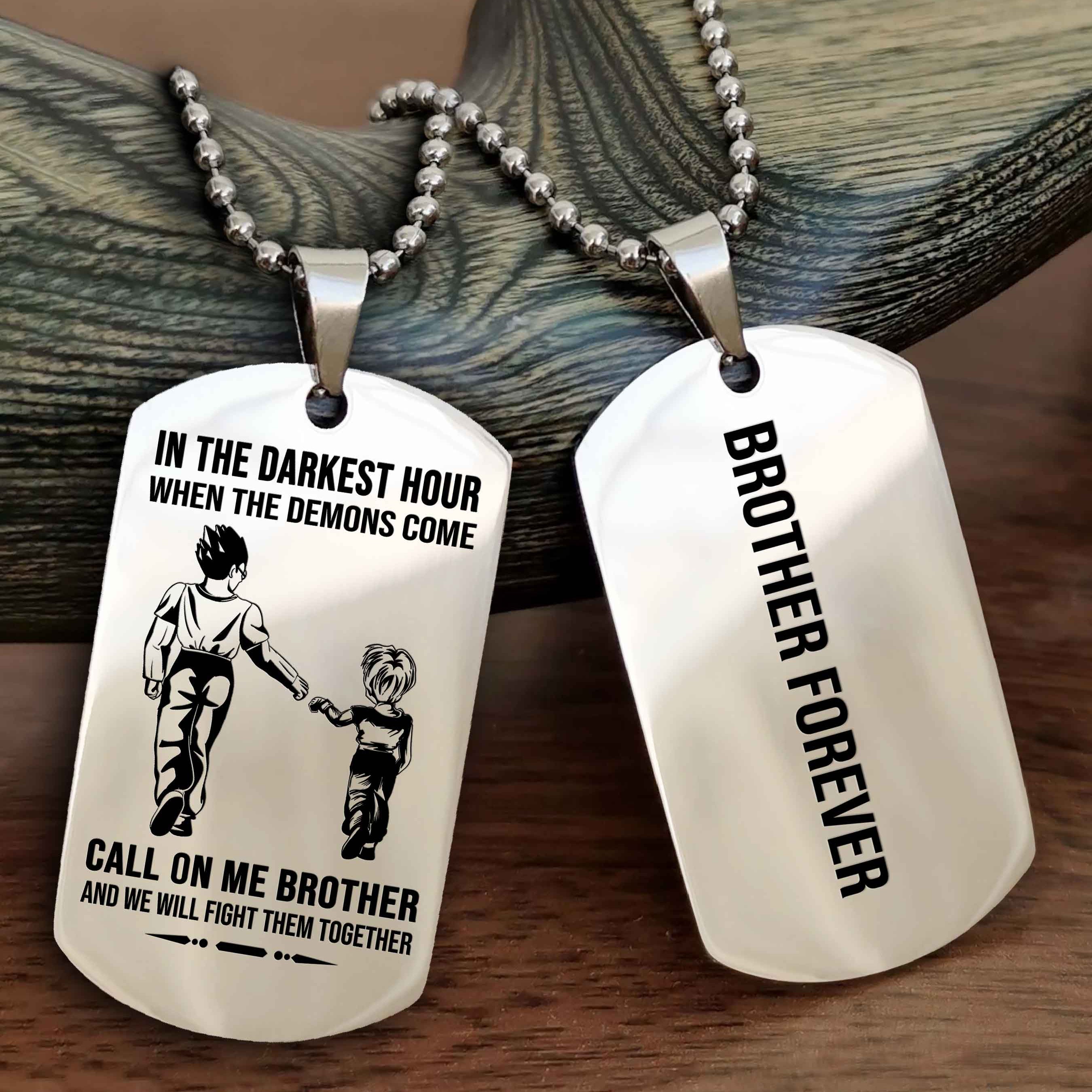 Cowboy Customizable engraved black dog tag double sided gift from brother, brother forevers
