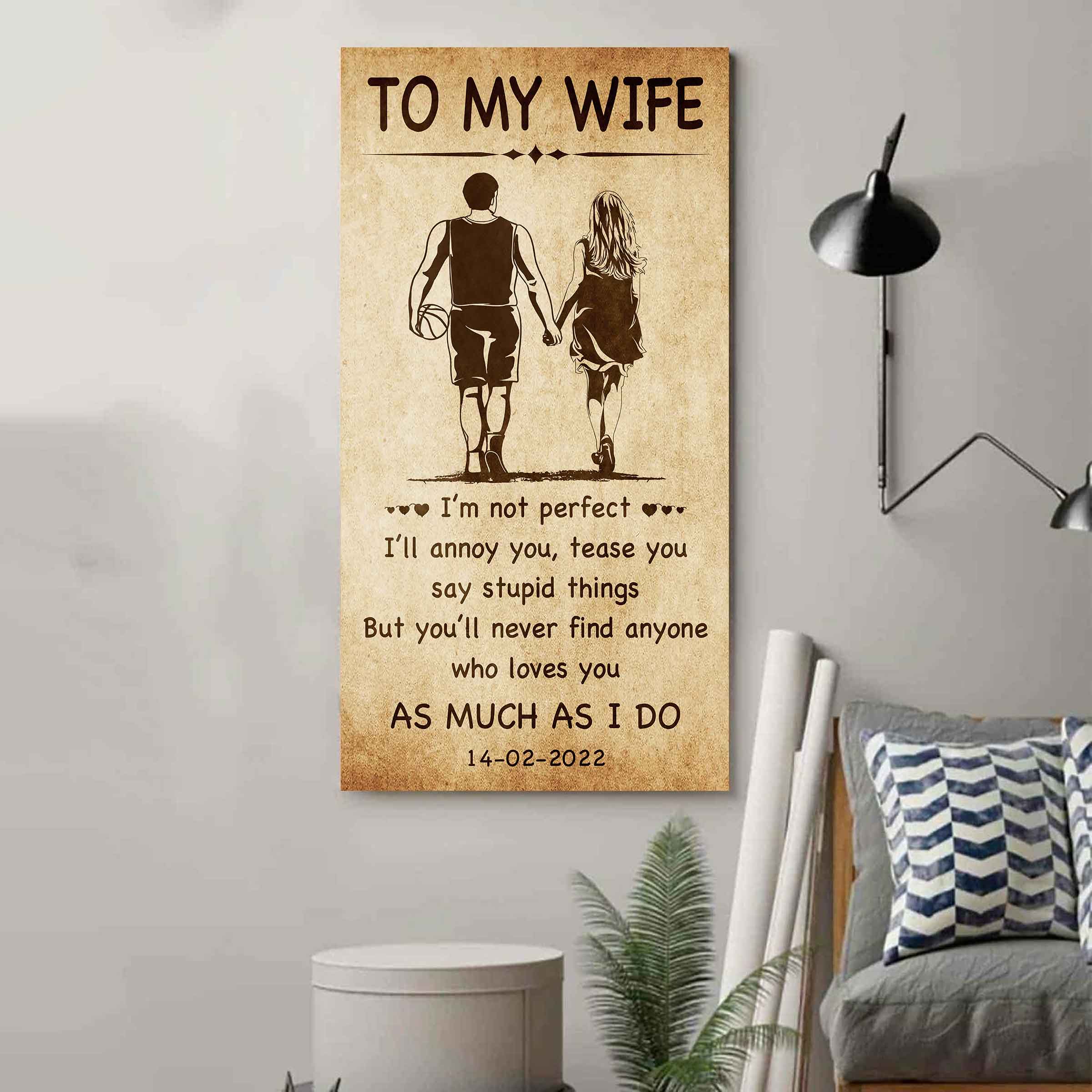 Biker Poster Canvas To My Wife - I Am Not Perfect