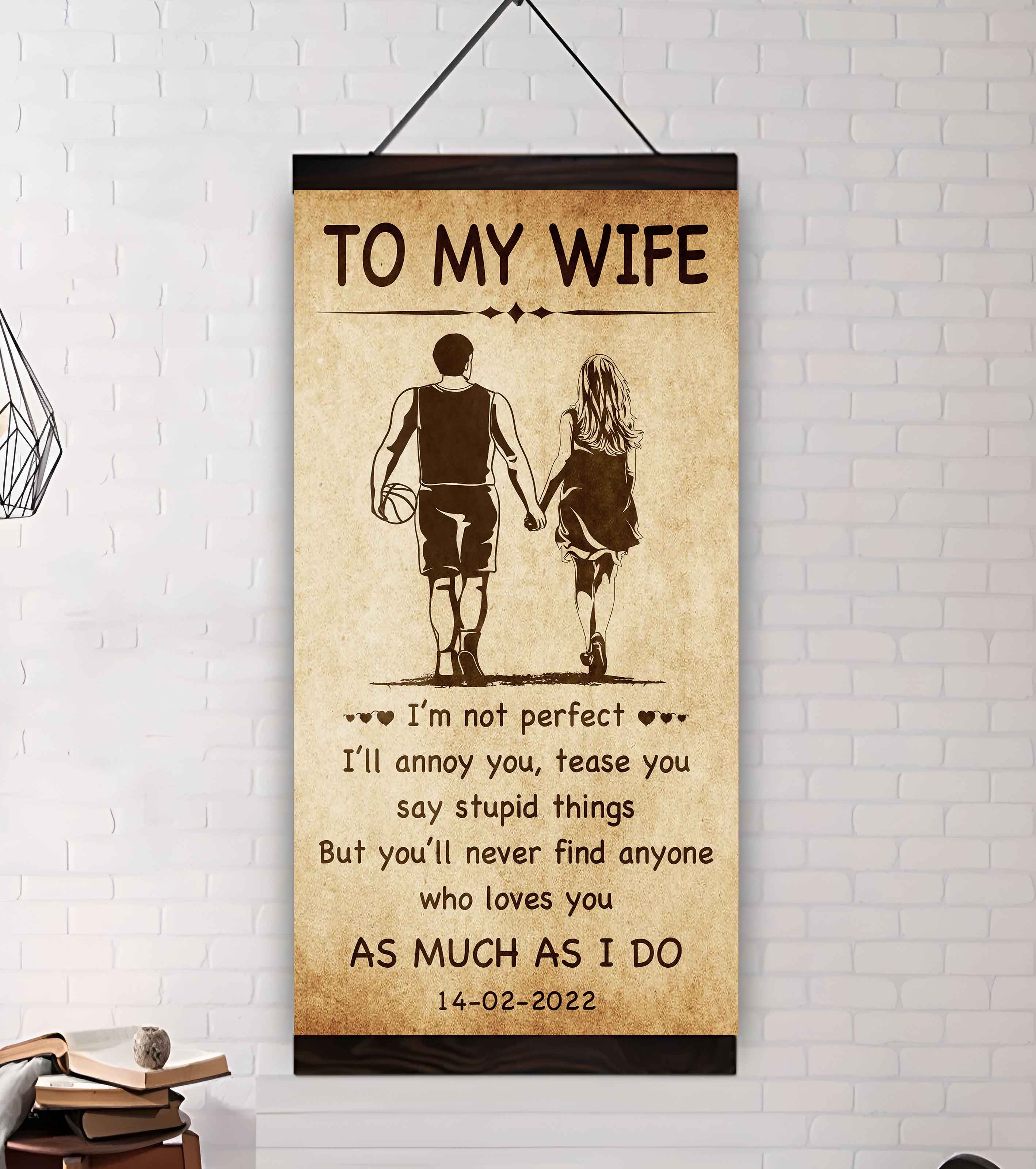 Biker Poster Canvas To My Wife - I Am Not Perfect