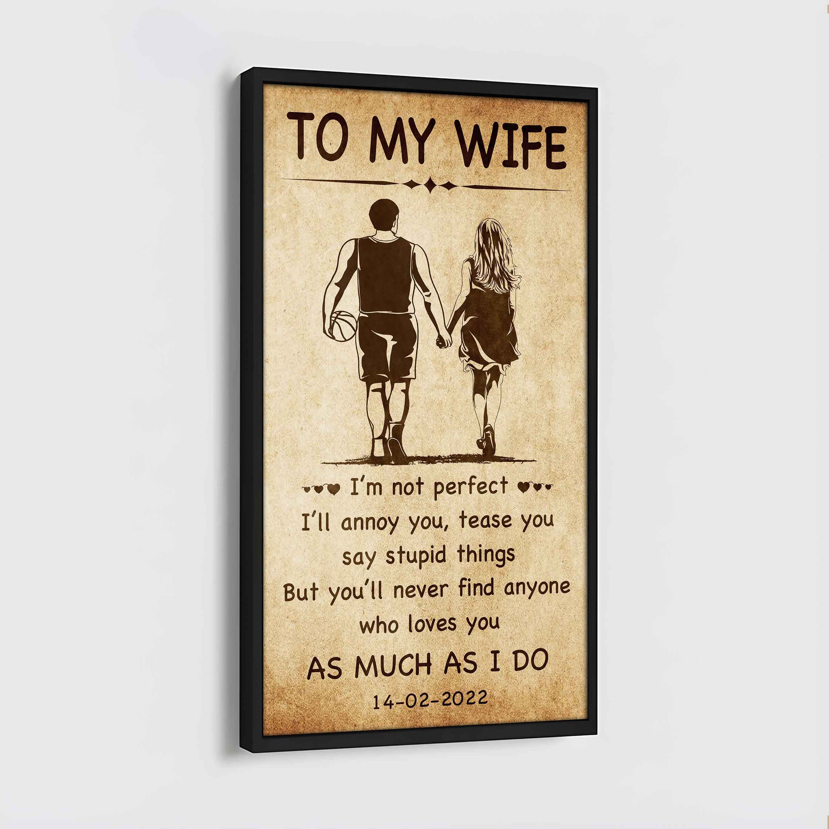 Biker Poster Canvas To My Wife - I Am Not Perfect