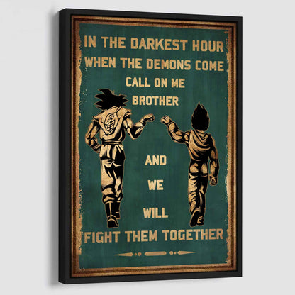 Brother Canvas Wall Art Call On Me Brother And We Will Fight Them Together Gift For Your Friend