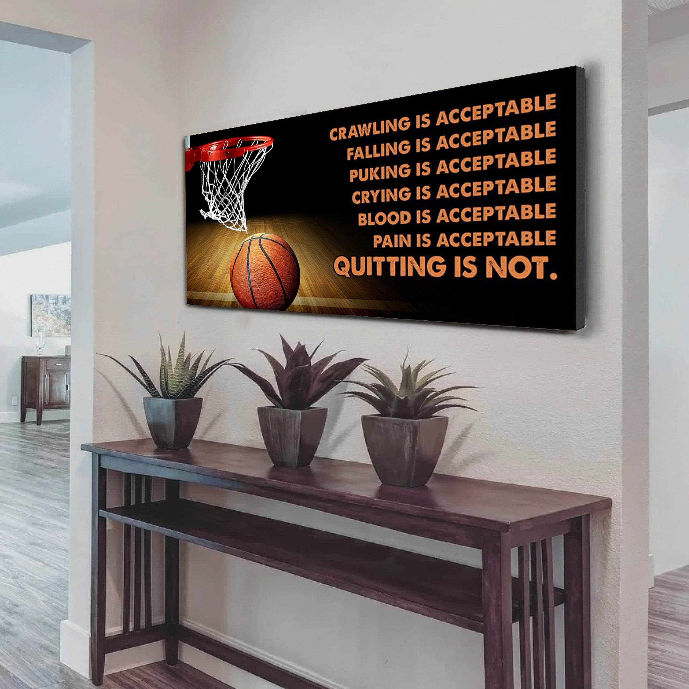 Customizable basketball poster – quitting is not