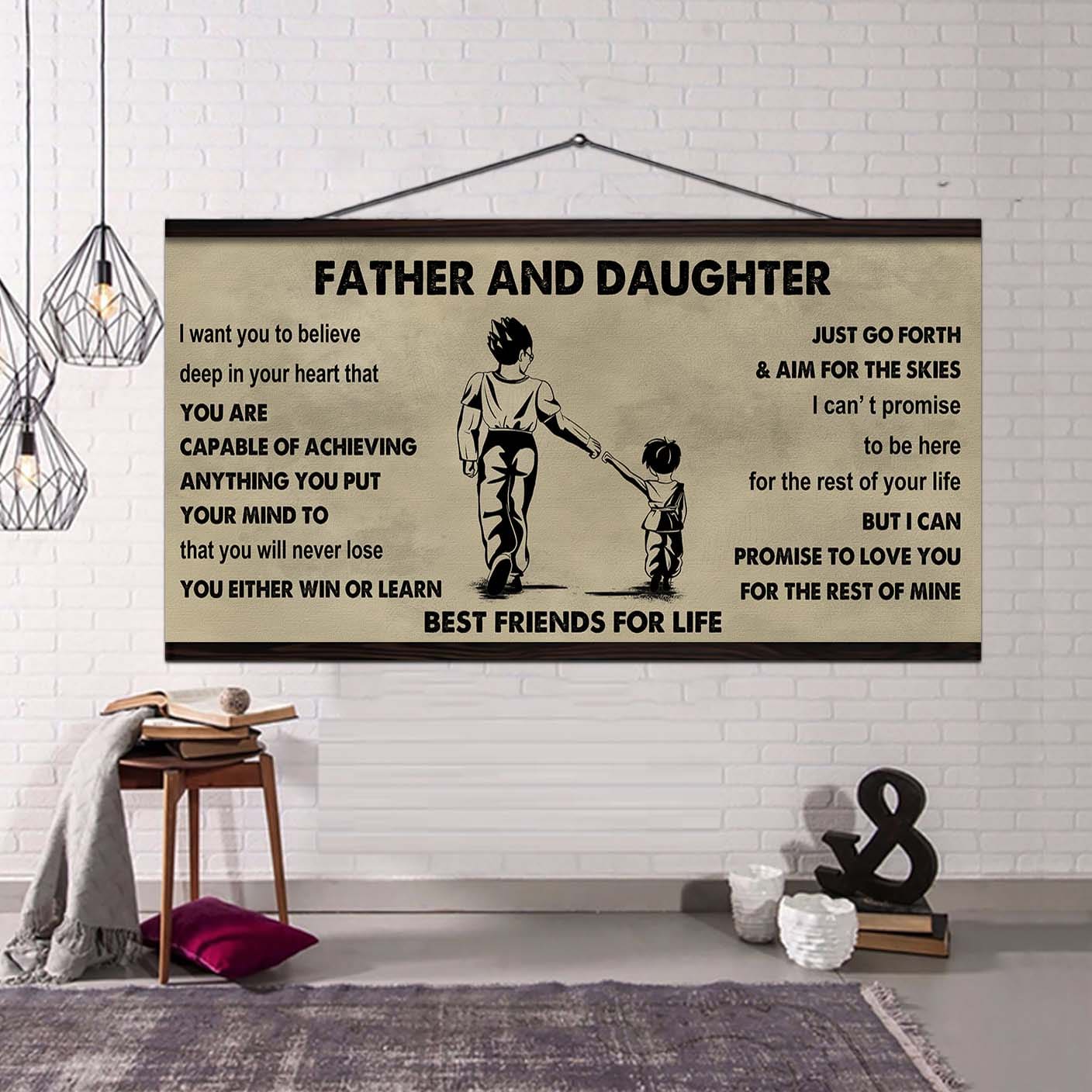 DRB Father And Daughter Best Friends For Life - Ver 2 Never Forget Your Way Back Home Poster Canvas Gift For Son From Father