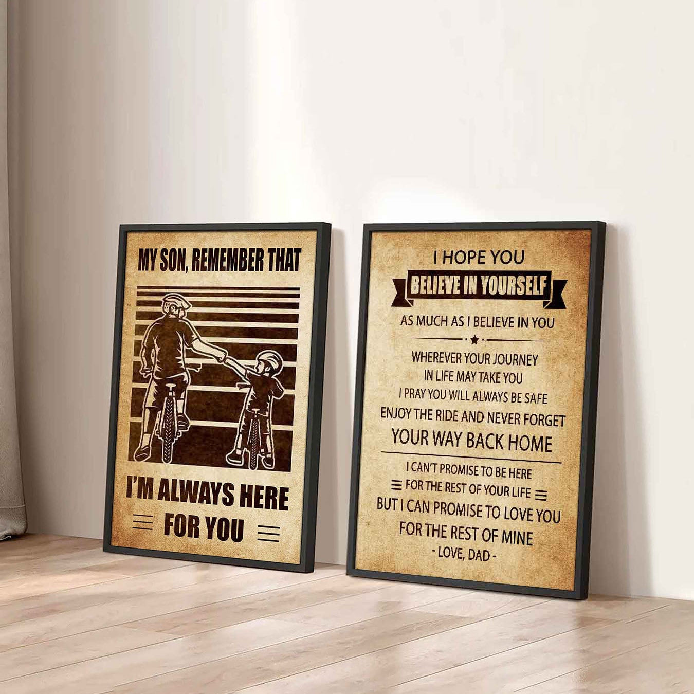 Combo 2 DRB Poster Canvas My Son Remember That - Never Forget Your Way Back Home