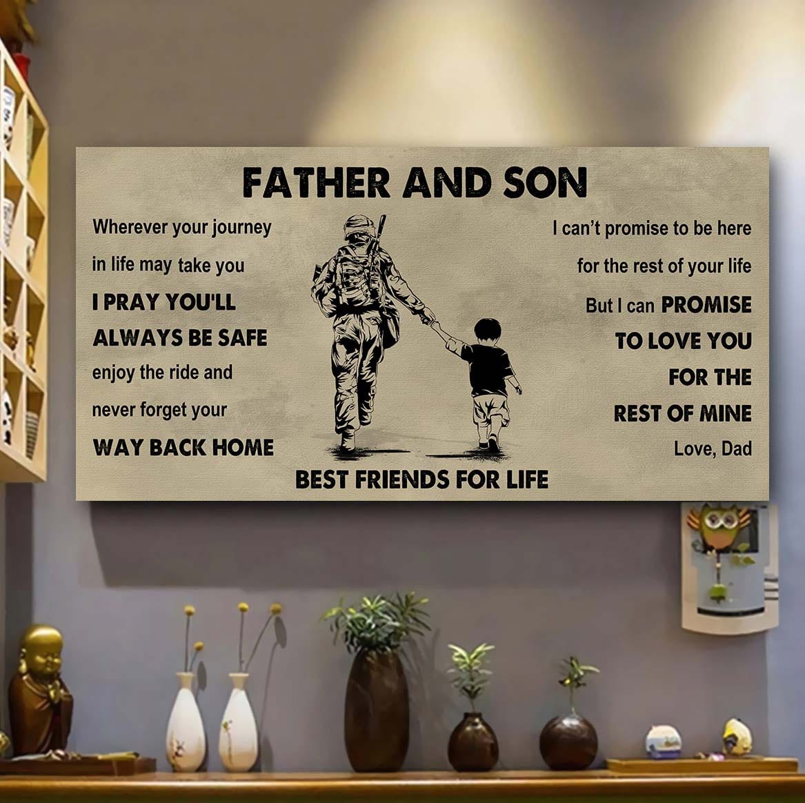 Samurai Father And Son Best Friends For Life - Ver 2 Never Forget Your Way Back Home Poster Canvas Gift For Son From Father