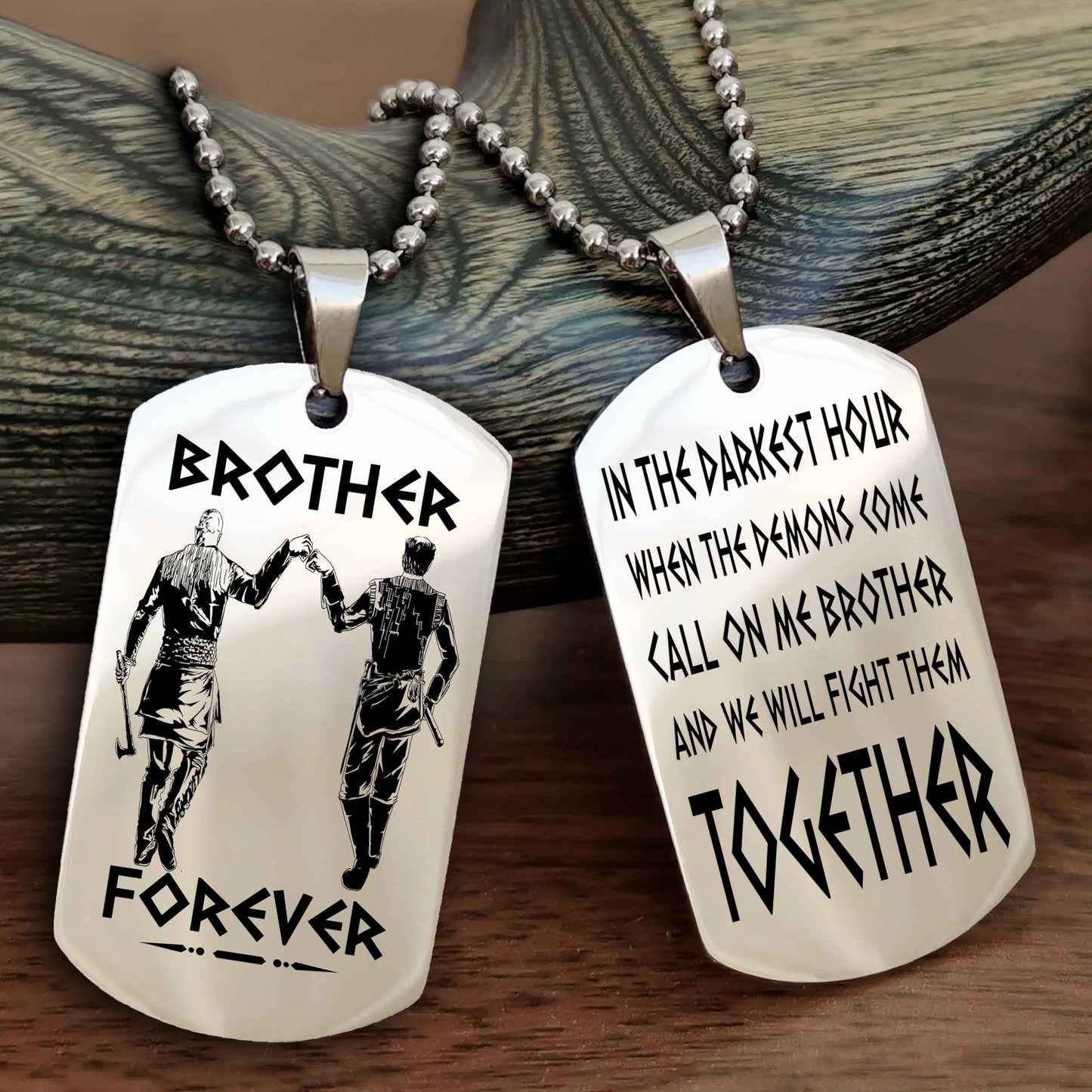 Knight Templar Personalized Double Sided Dog Tag For My Brother - Call On Me Brother And We Will Fight Them Together Gift For Your Friend