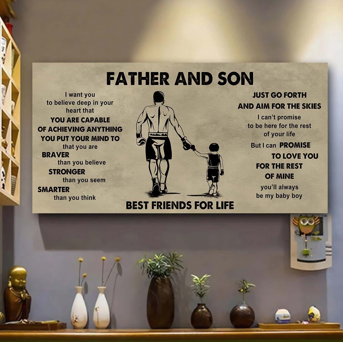 Family Father And Son Best Friends For Life - That You Are Braver Than You Believe Poster Canvas Gift For Son From Father