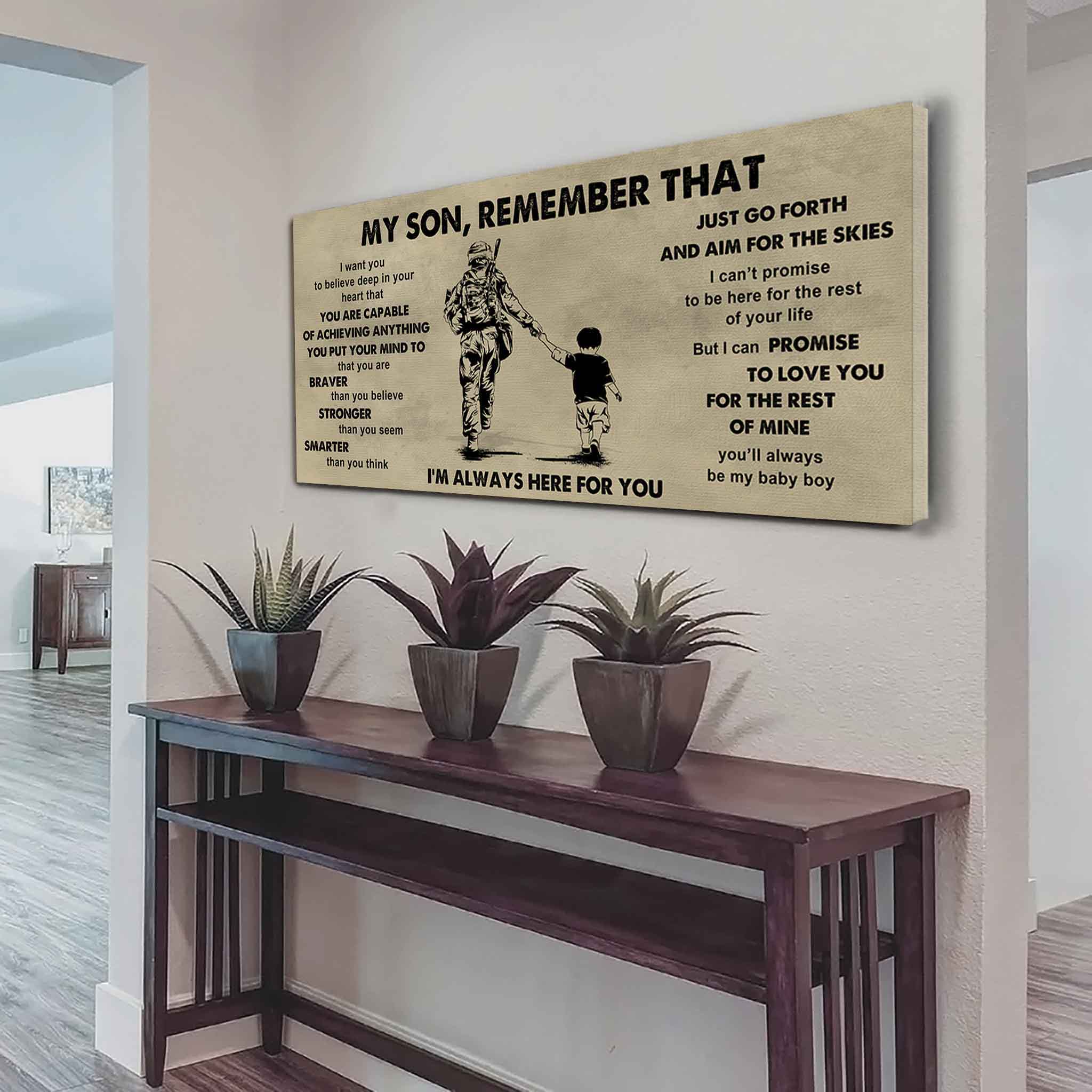 Personalized Sport Poster Canvas - My Son Remember That Just Go Forth And Aim For The Skies