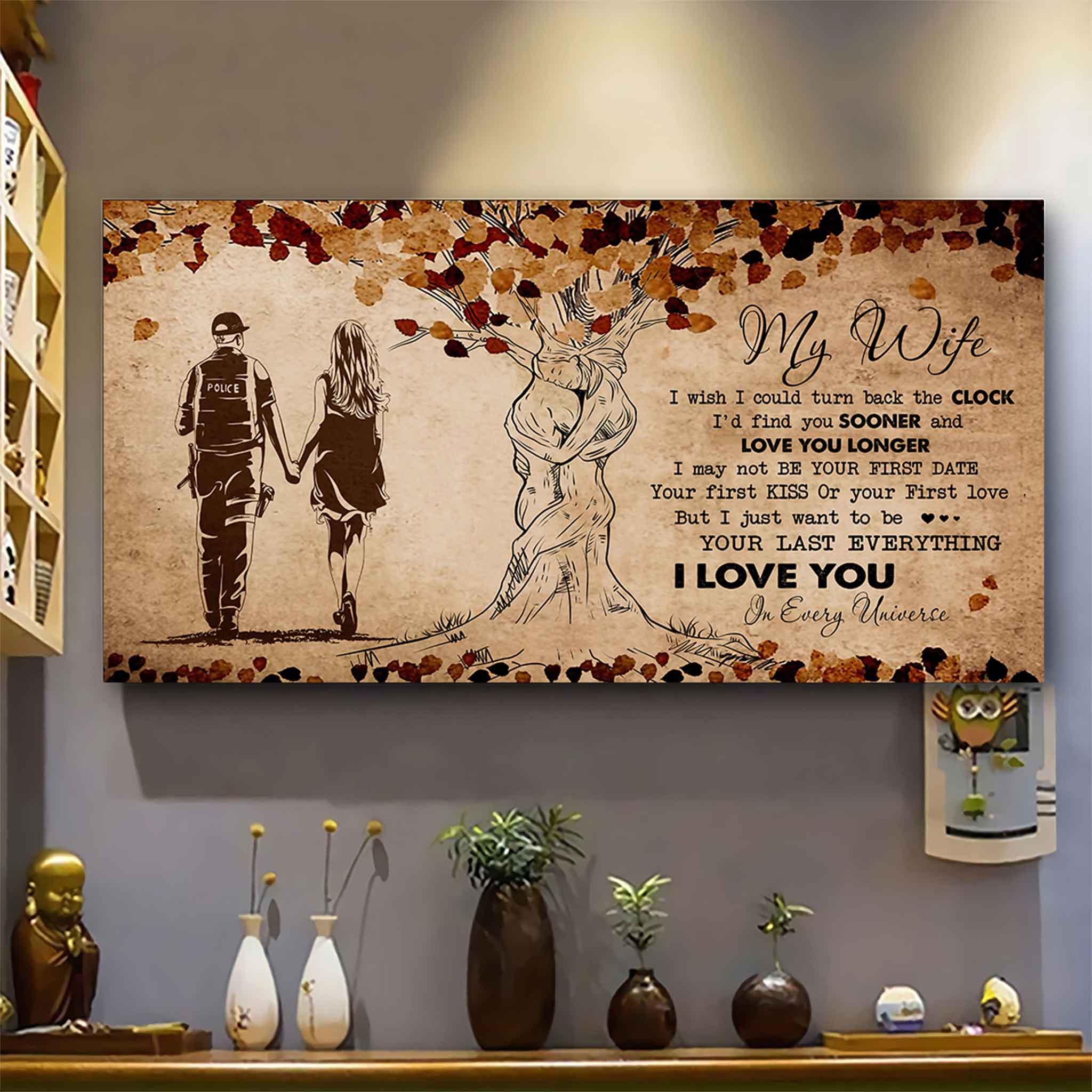 Samurai Poster Canvas To My Wife I Wish I Could Turn Back The Clock - I Love You In Every Universe