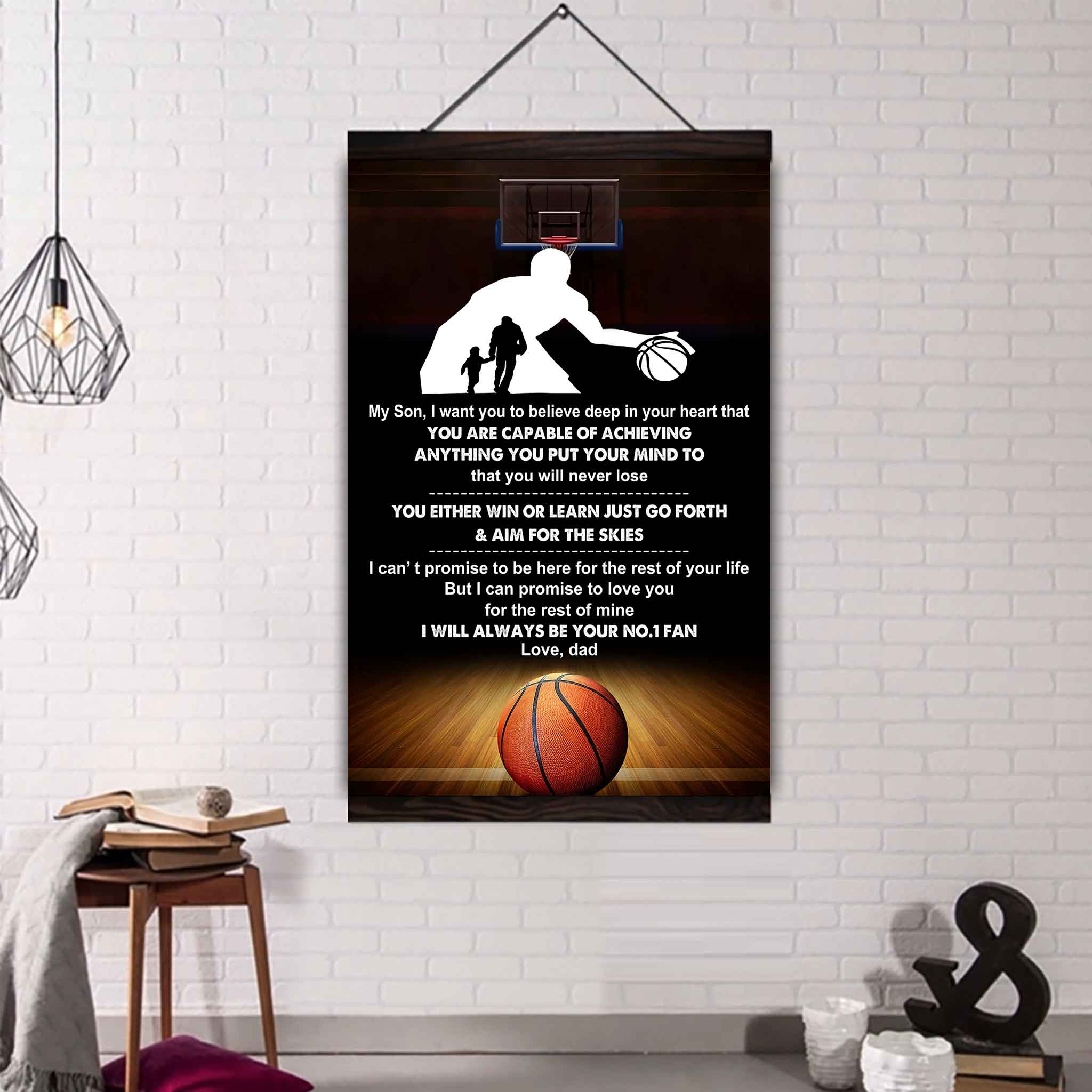 Sport Poster Canvas Dad To Son - You Will Never Lose You Either Win Or Learn I Will Always Your No 1 Fan