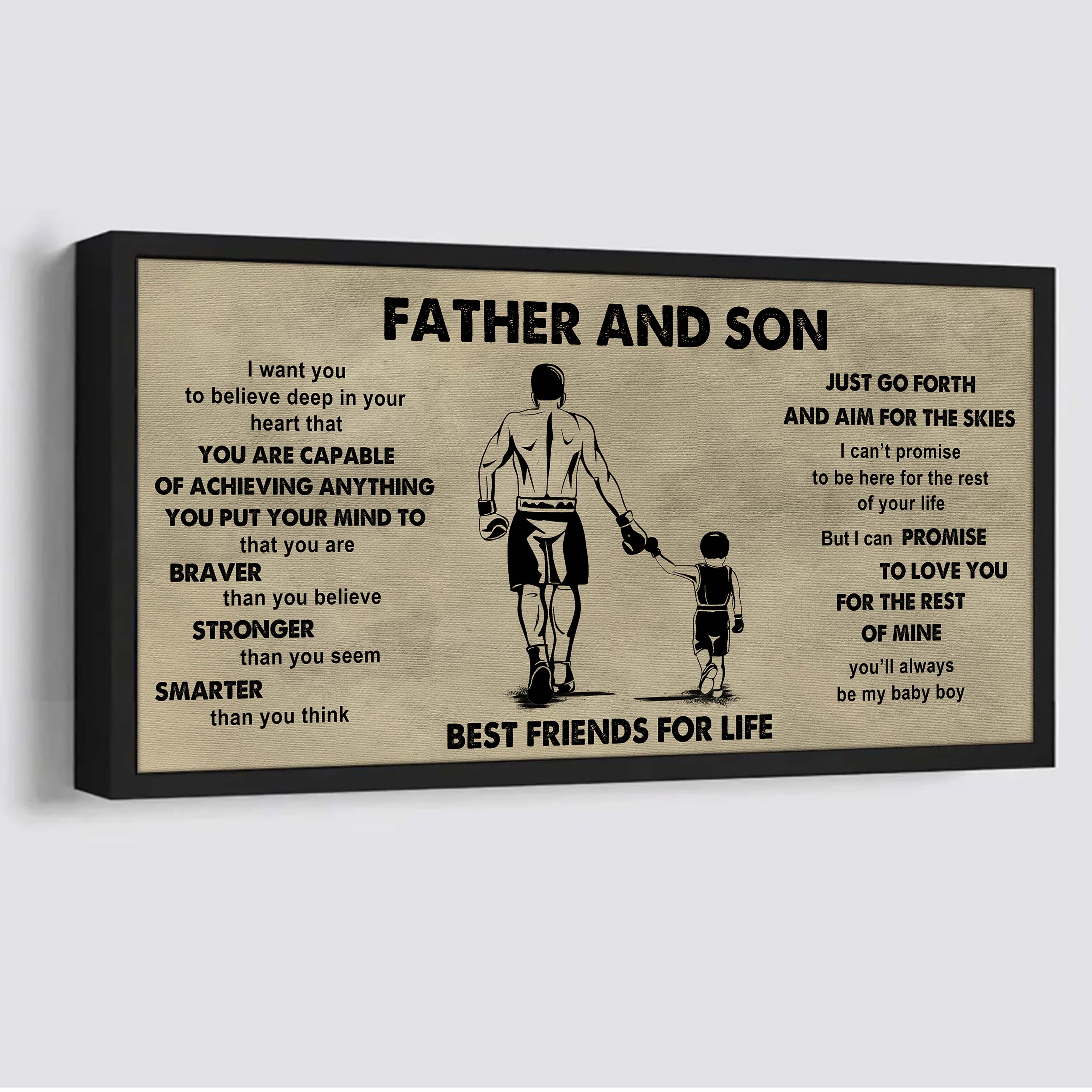 Family Father And Son Best Friends For Life - That You Are Braver Than You Believe Poster Canvas Gift For Son From Father