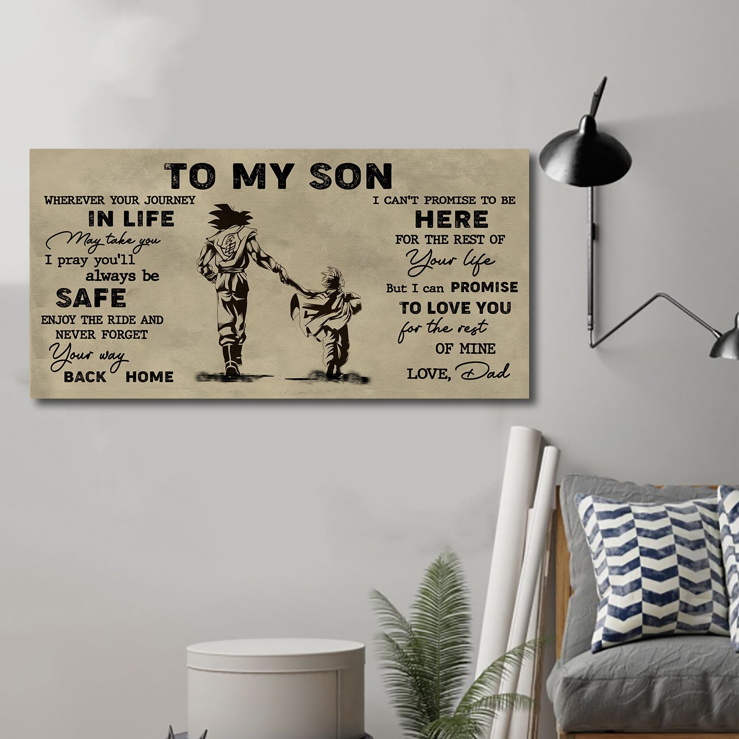 TO MY SON- YOUR WAY BACK HOME - CANVAS POSTER