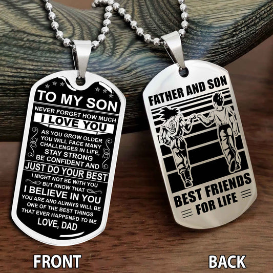 Graphic Double Side Dog Tag To My Son Printing Engraving Gift For Your Son