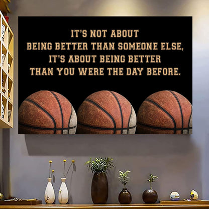 Field Hockey customizable poster canvas - It is not about better than someone else, It is about being better than you were the day before