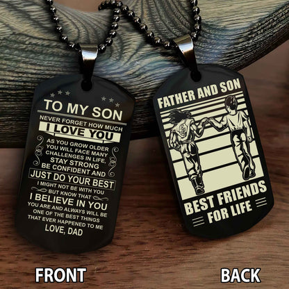 Double Side Dog Tag To My Son Engraving Gift For Your Son