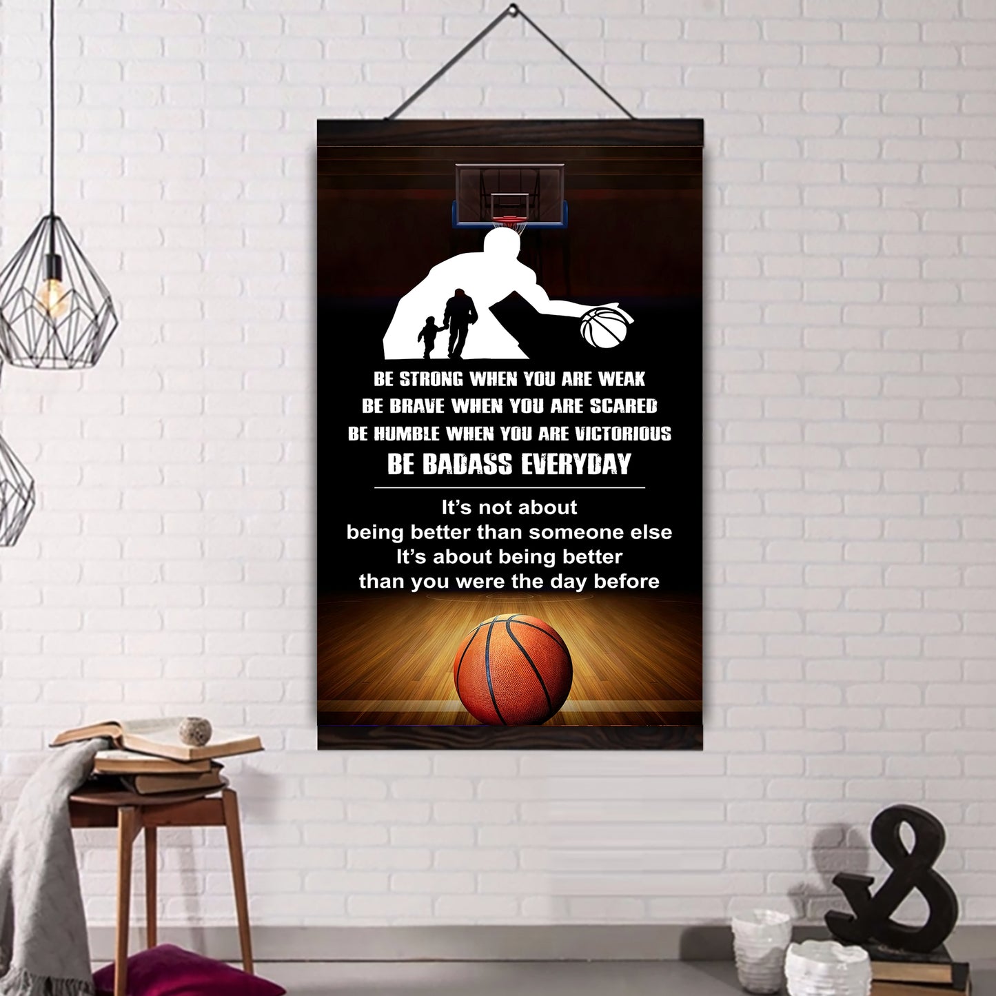 Poster Canvas To My Son Be strong When You Weak Be Brave When You Scared Be Badass Everyday Gift From Dad