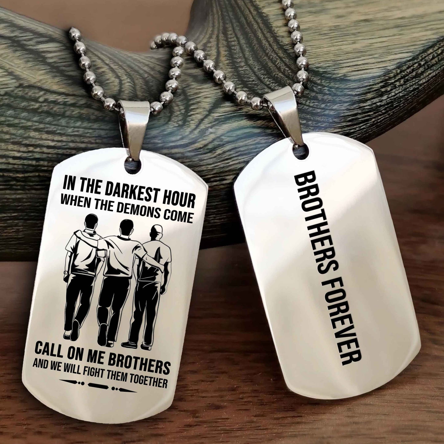 Biker Customizable engraved NAG dog tag double sided gift from brother, brother forevers