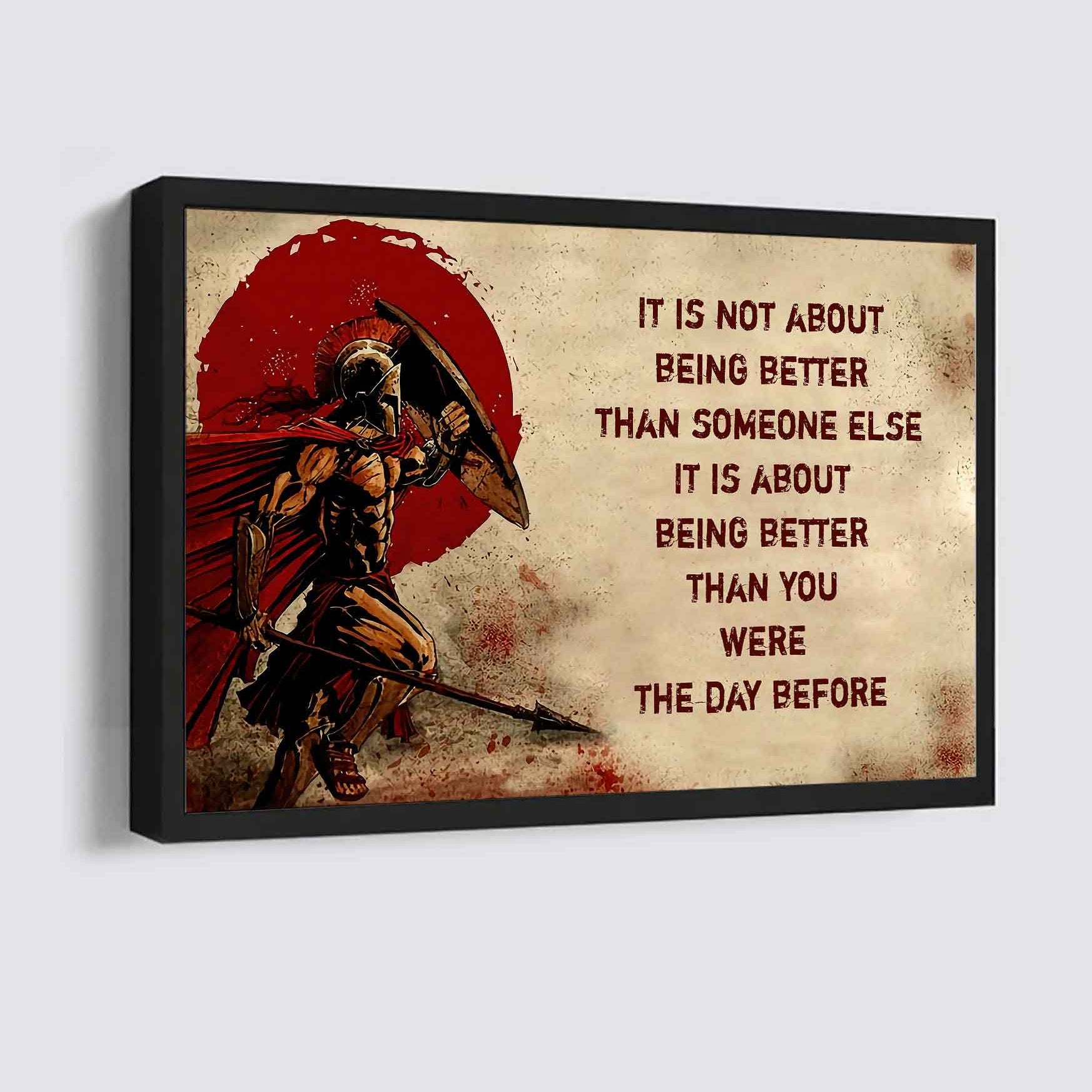 DRB Poster Canvas It's Not About Being Better Than Someone Else Best Gifts Motivation Quotes