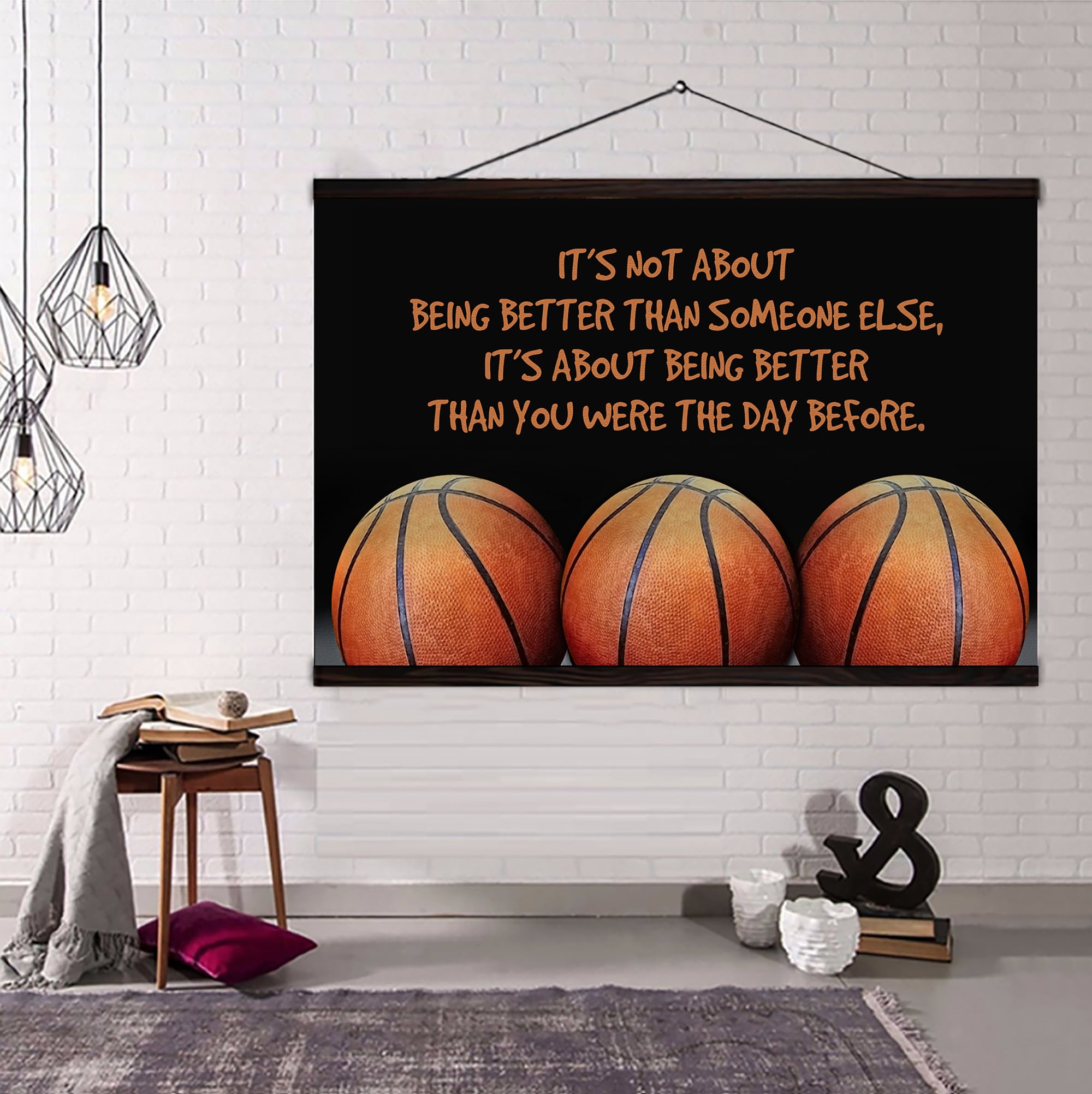 Basketball customizable poster canvas