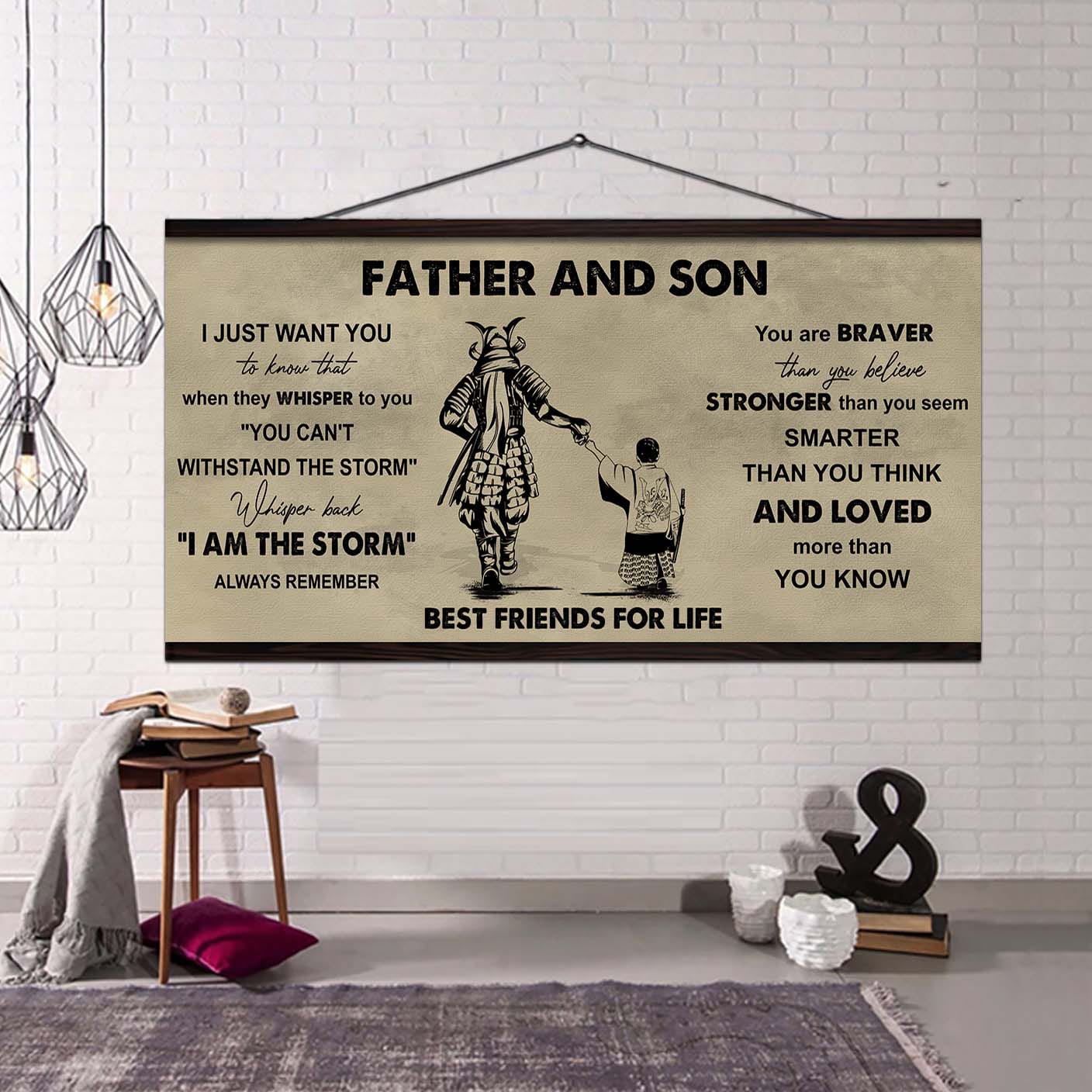 DRB Father And Son Best Friends For Life - I Am The Storm Poster Canvas Gift For Son From Father