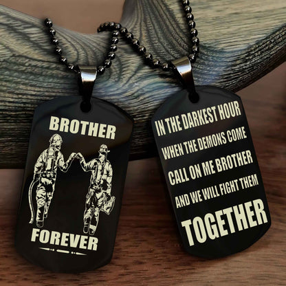 DRB Personalized Double Sided Dog Tag For My Brother - Call On Me Brother And We Will Fight Them Together Gift For Your Friend
