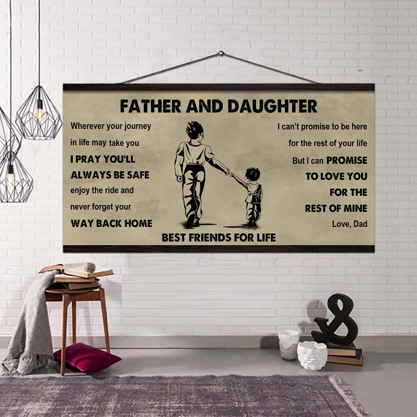 Soldier Father And Daughter Best Friends For Life - Ver 2 Never Forget Your Way Back Home Poster Canvas Gift For Daughter From Father