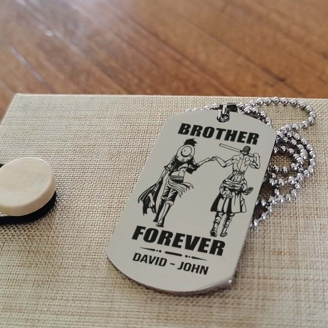 Ver3W Vikings customizable engraved black dog tag double sided gift from brother, brother forever