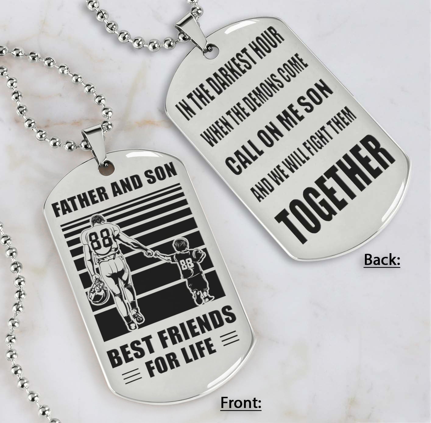 Cowboy Personalized Double Sided Dog Tag Call On Me Son And We Will Fight Them Together Gifts For Your Son From Dad