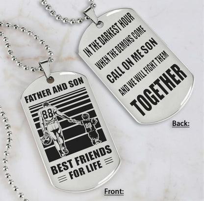 Cowboy Personalized Double Sided Dog Tag Call On Me Son And We Will Fight Them Together Gifts For Your Son From Dad
