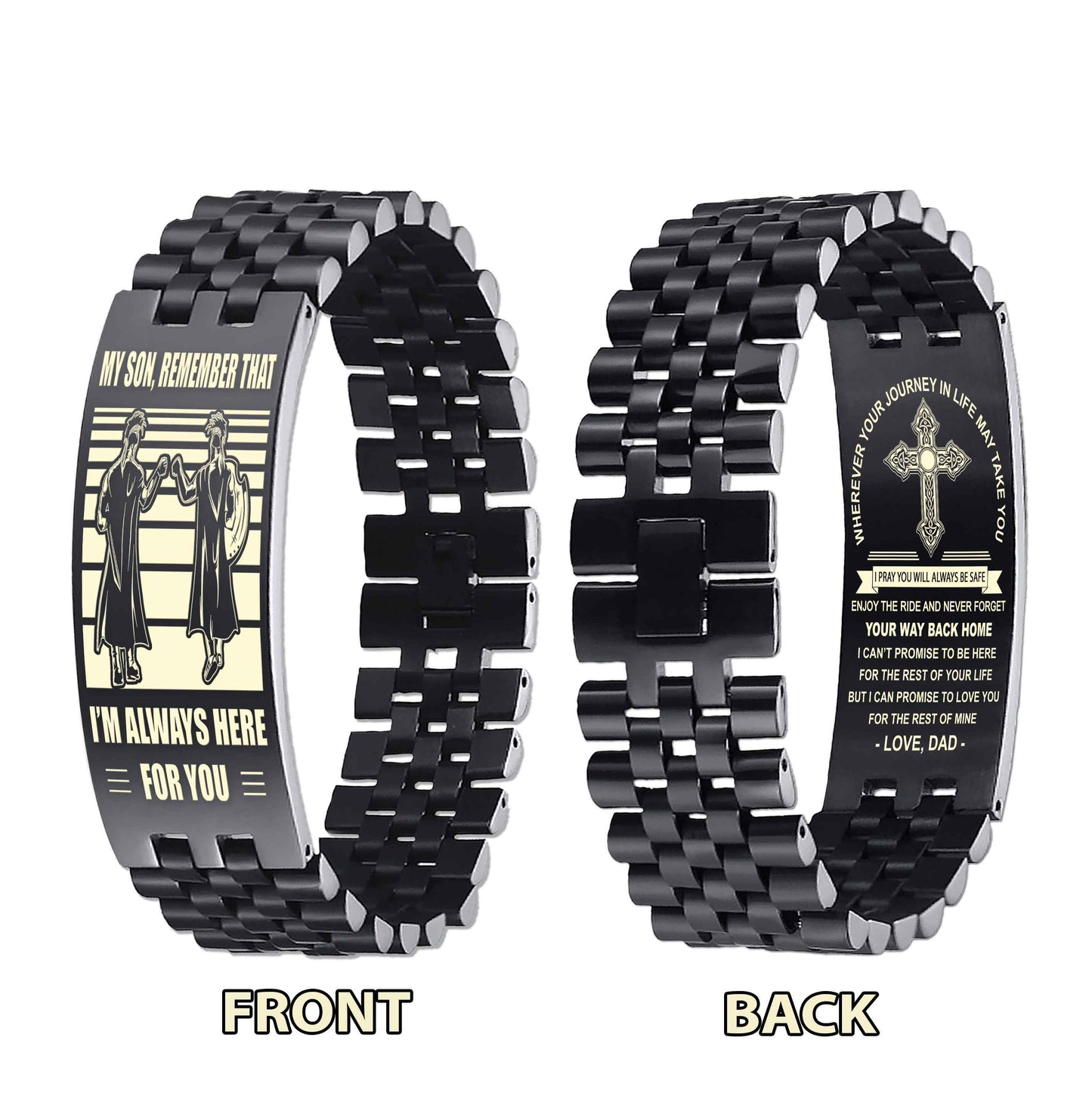 New Version Double Sided Bracelet Gift From Dad For Son - Never Forget Your Way Back Home