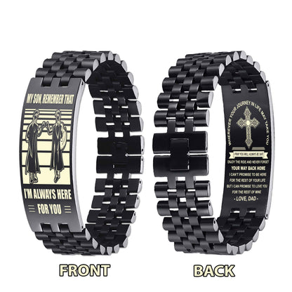 New Version Double Sided Bracelet Gift From Dad For Son - Never Forget Your Way Back Home