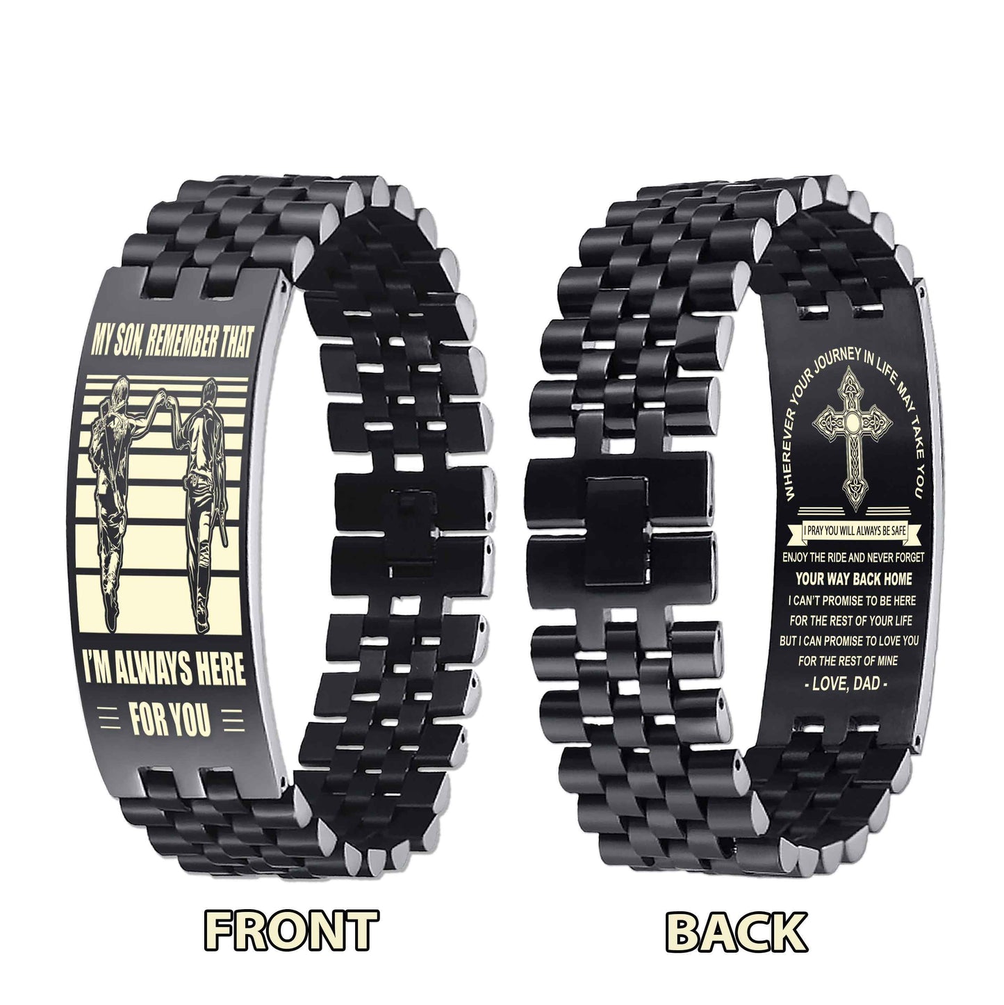New Version Double Sided Bracelet Gift From Dad For Son - Never Forget Your Way Back Home