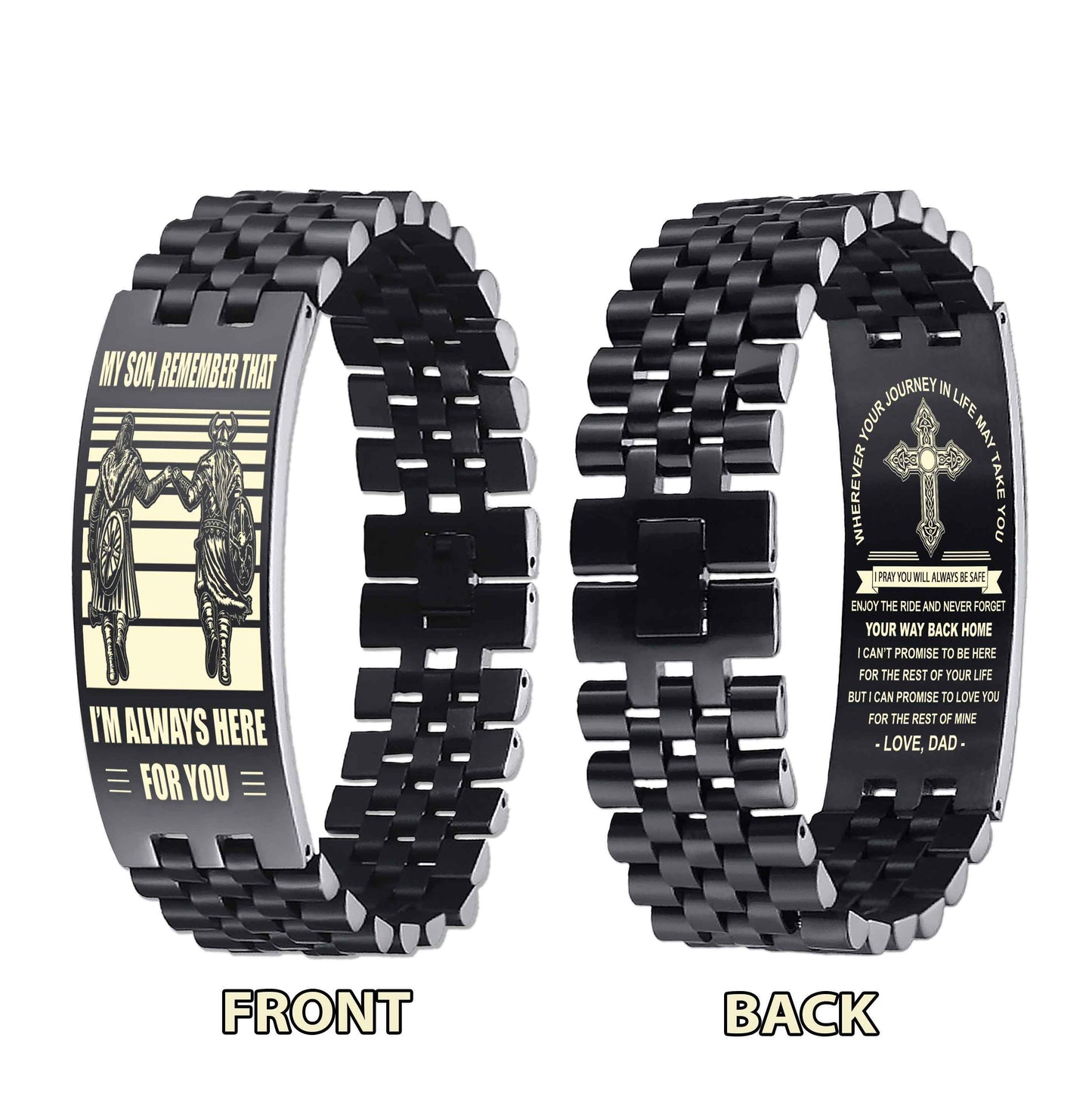New Version Double Sided Bracelet Gift From Dad For Son - Never Forget Your Way Back Home