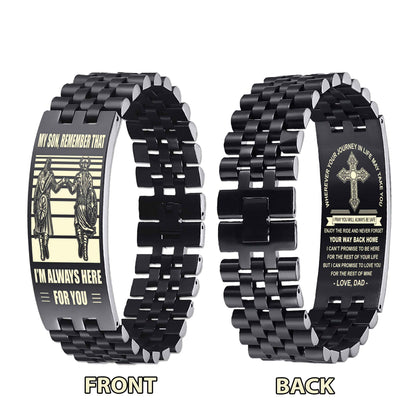 New Version Double Sided Bracelet Gift From Dad For Son - Never Forget Your Way Back Home