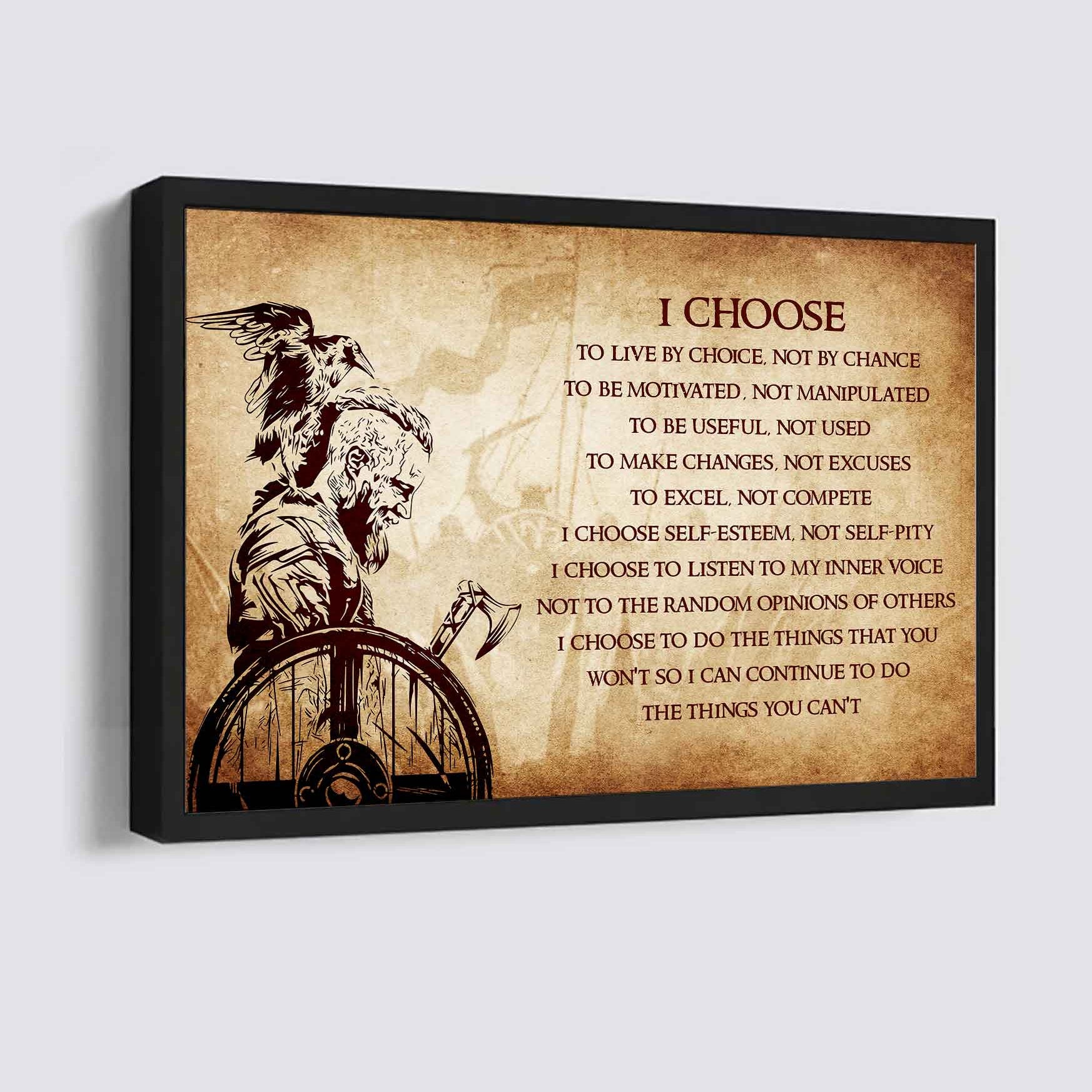 DRB Poster Canvas I Choose To Live By Choice Best Gift With Motivation Quotes