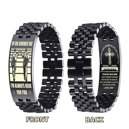 New Version Double Sided Bracelet Gift From Dad For Son - Never Forget Your Way Back Home