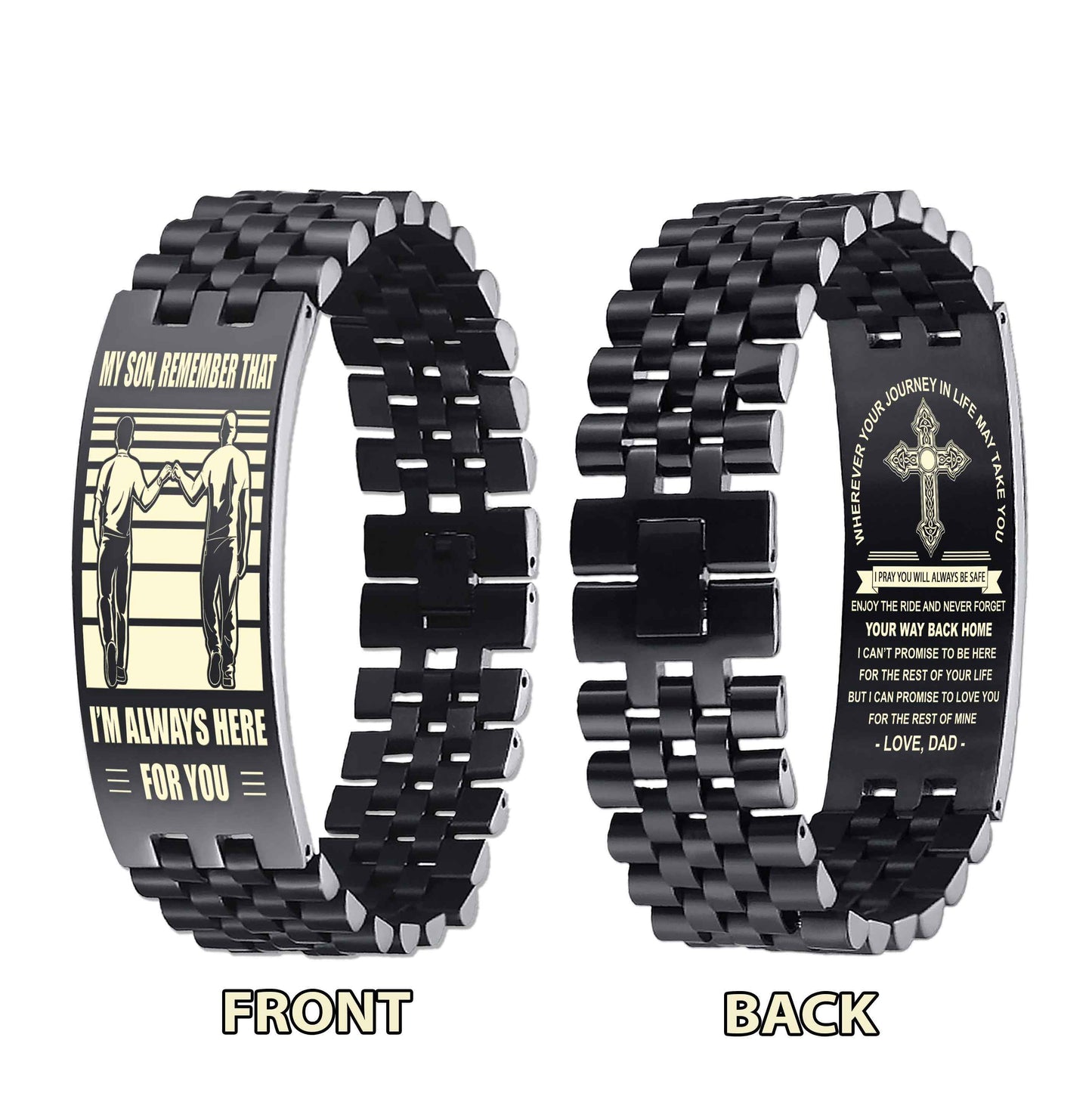 New Version Double Sided Bracelet Gift From Dad For Son - Never Forget Your Way Back Home