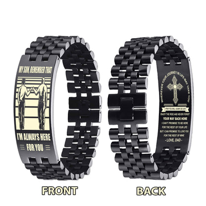New Version Double Sided Bracelet Gift From Dad For Son - Never Forget Your Way Back Home