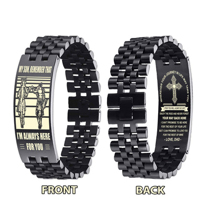 New Version Double Sided Bracelet Gift From Dad For Son - Never Forget Your Way Back Home