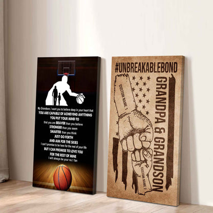 Unbreakable Bond Sport Canvas Set From Grandpa To Grandson Just Go Forth And Aim For The Skies