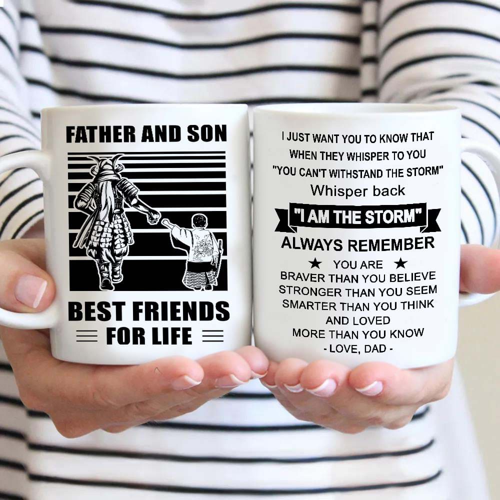 Basketball Be strong-Personalized Mug Father And Son Best Friends For Life - Message on the back side