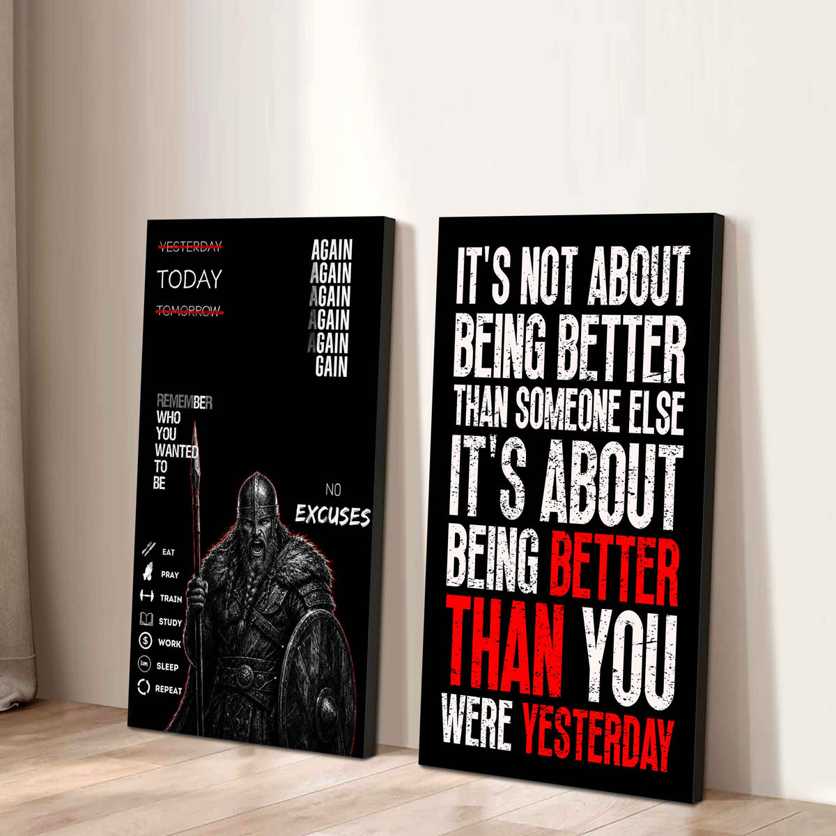 It's About Being Better Than You Were The Day Before Canvas Set Ready To Hang Gift For Your Son Your Friend