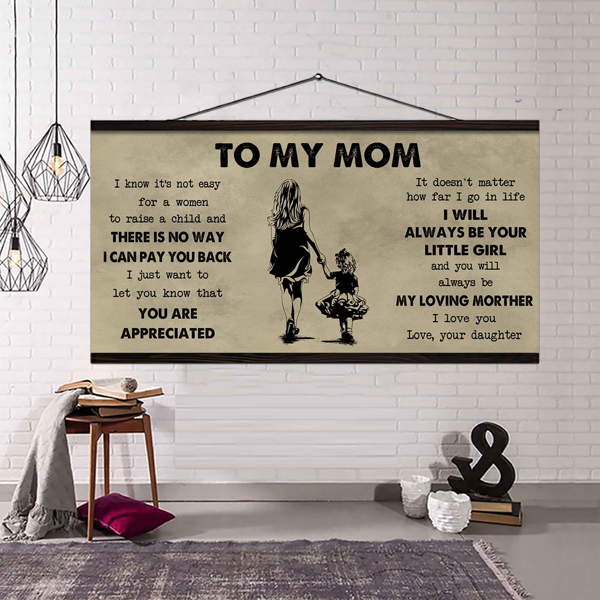 Family Child Poster Canvas To My Mom I Know It's Not Easy To Raise - I Will Always Be Your Little Boy